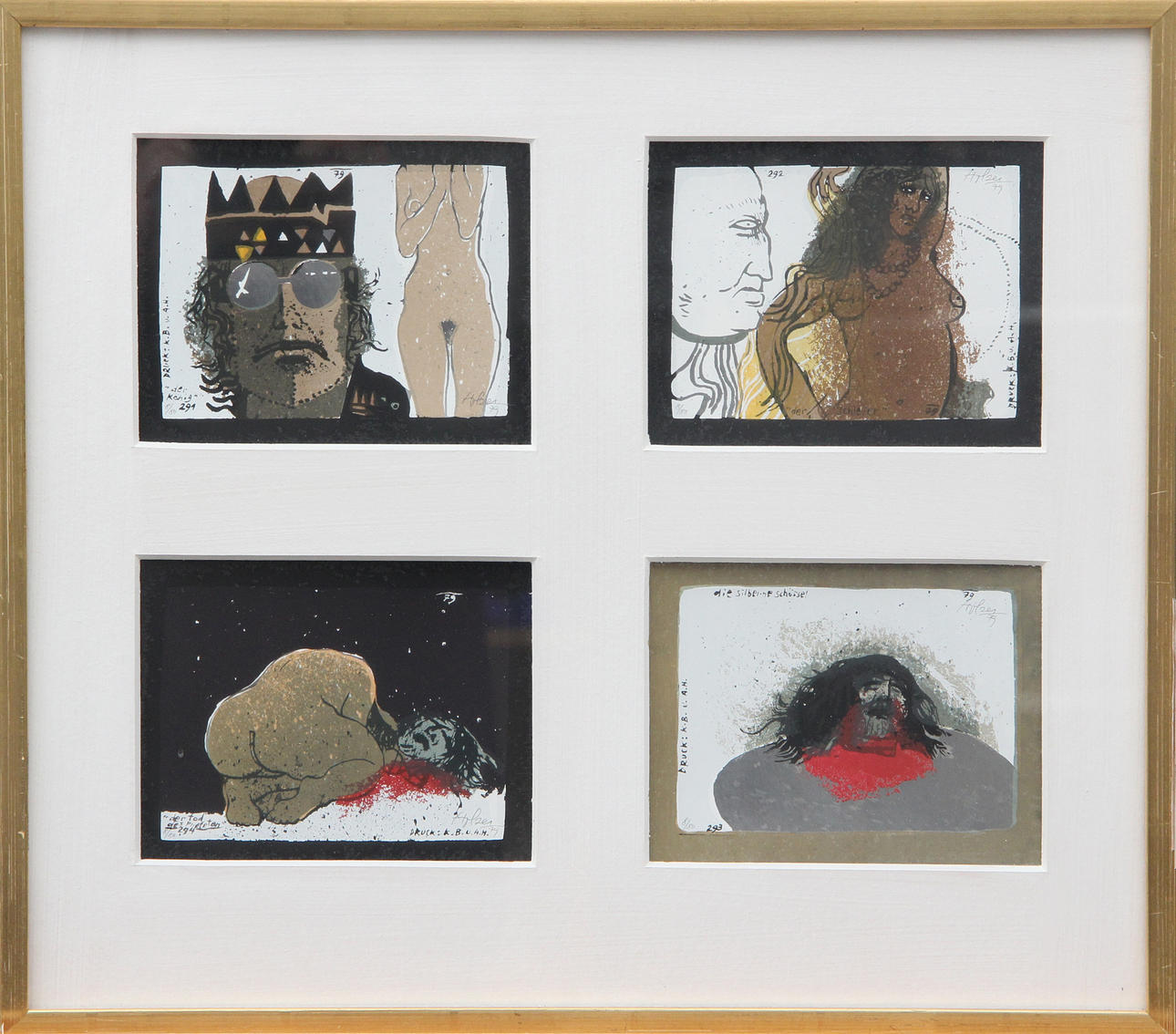 OIDENTIFIERAD KONSTNÄR. PRINTS, 4 pcs, indistinctly signed.