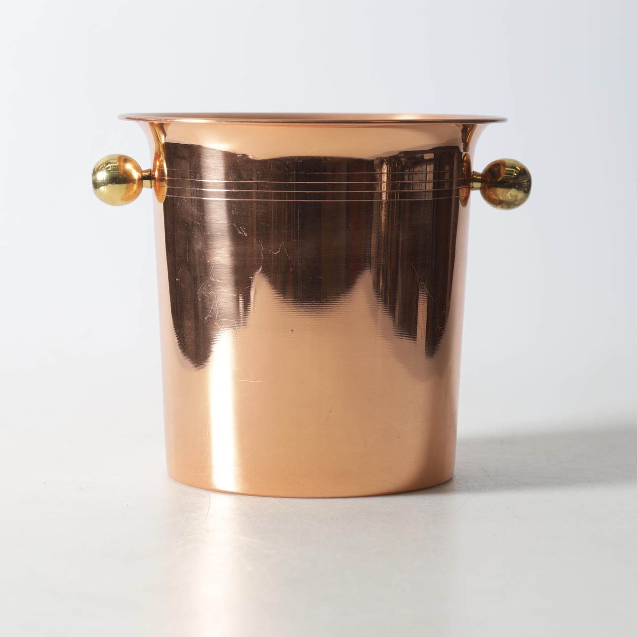 WINE COOLER, copper and brass, 19/2000's.