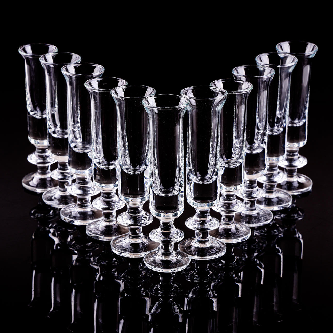 11 snapsglas, Bodum, Denmark.