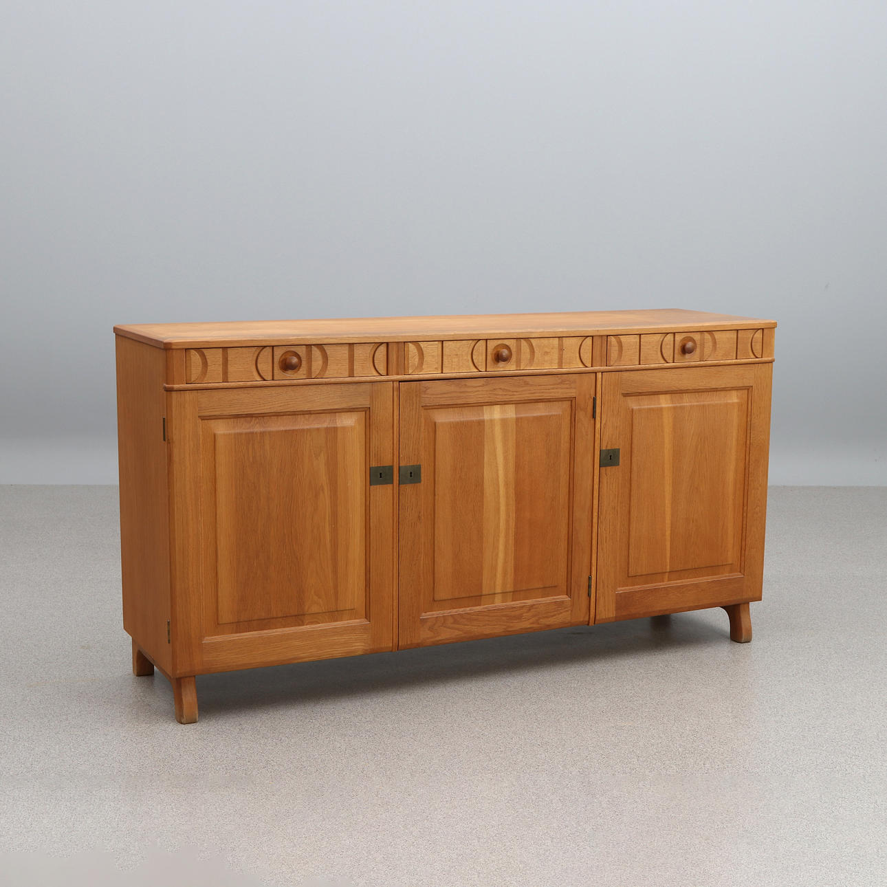 CARL MALMSTEN. SIDEBOARD. Ek. “Calmer key”. Inside plaque marked.