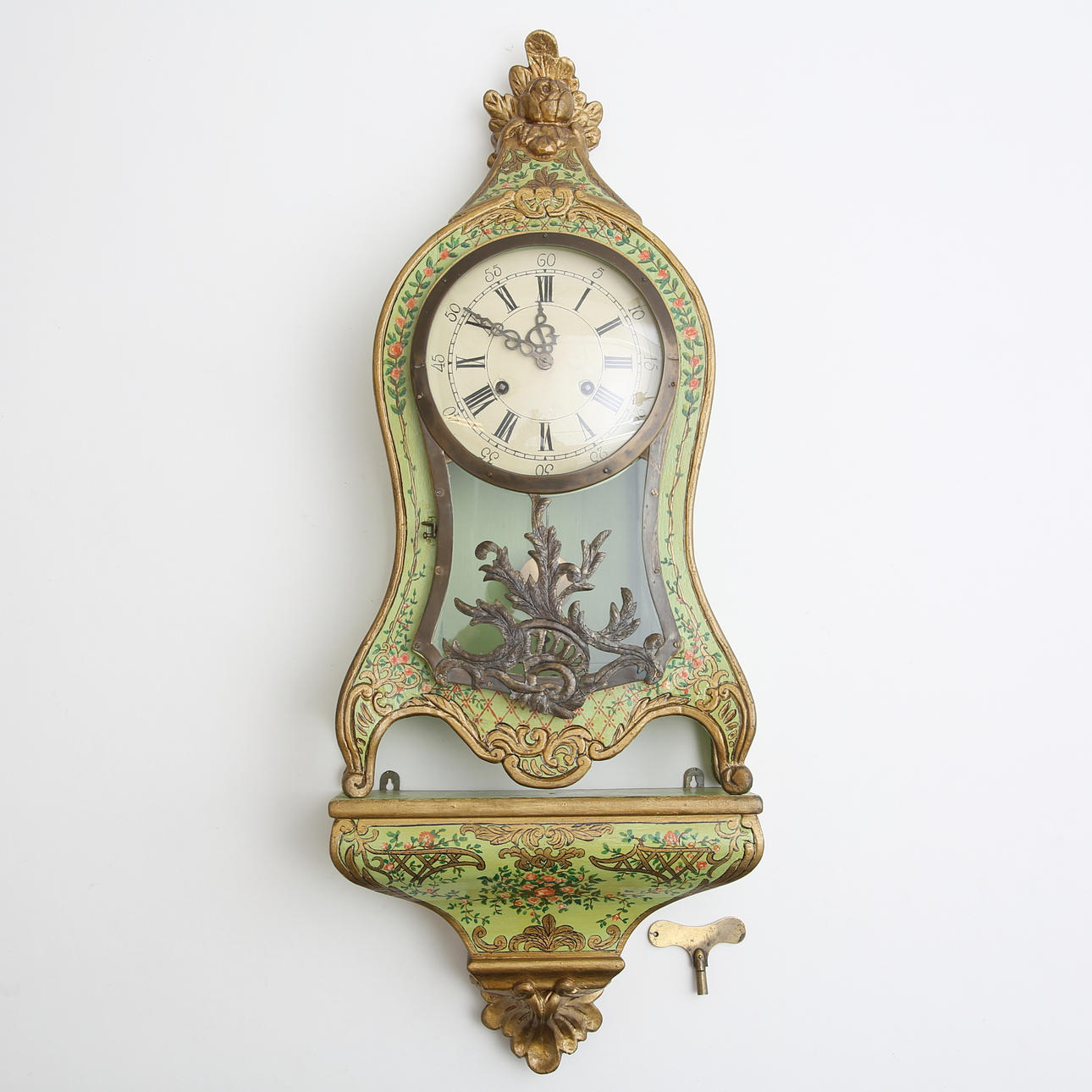 A rococo style table clock, John Frid, 1953.