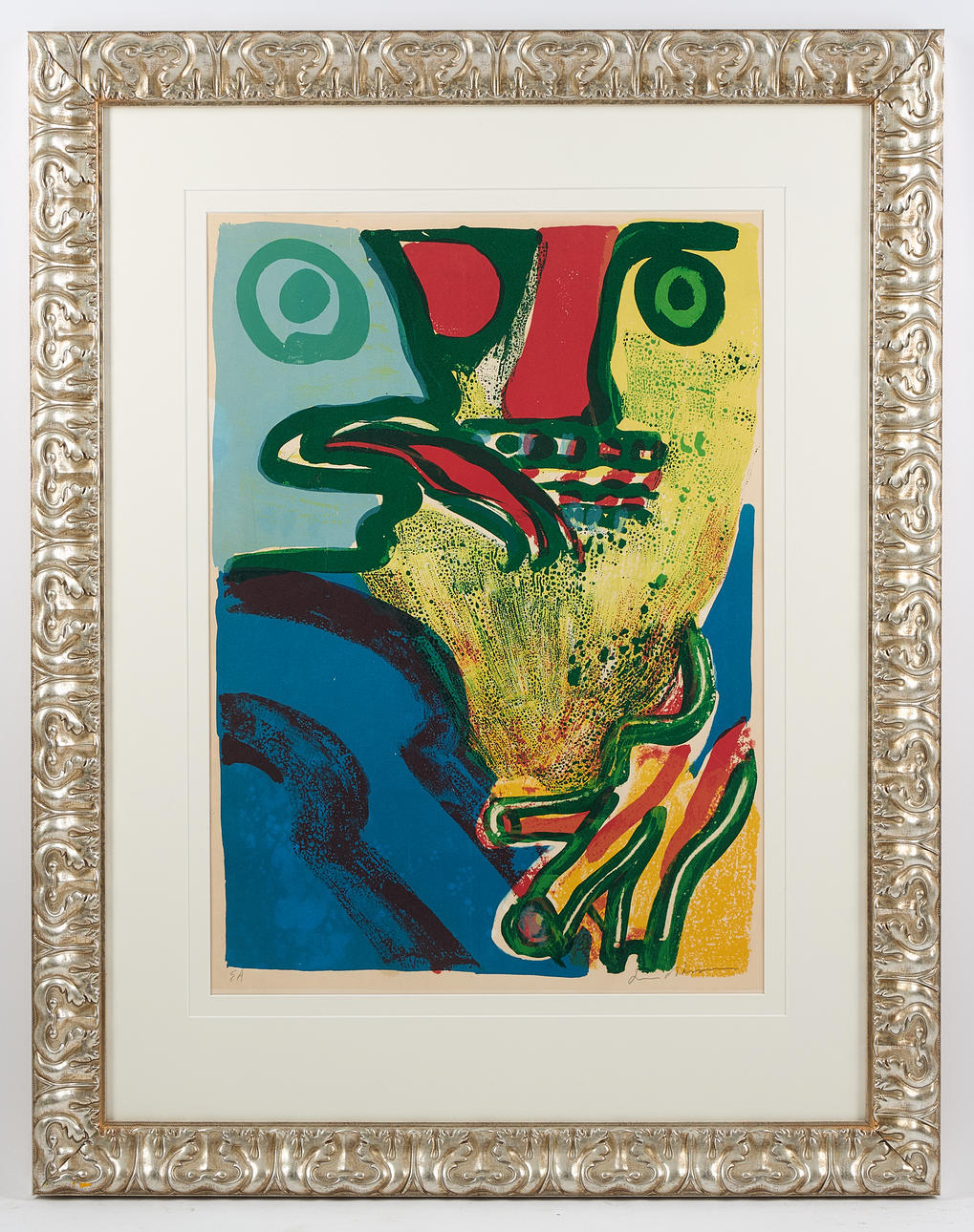 BENGT LINDSTRÖM. Composition with figures, signed, color lithograph, E. AND.