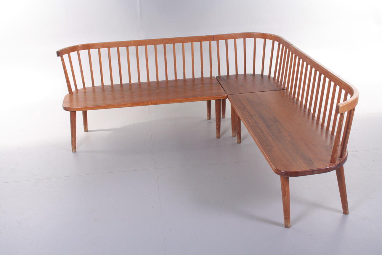 HÖRNSOFFA, pinnmodell, 3 delar, 1960-tal.