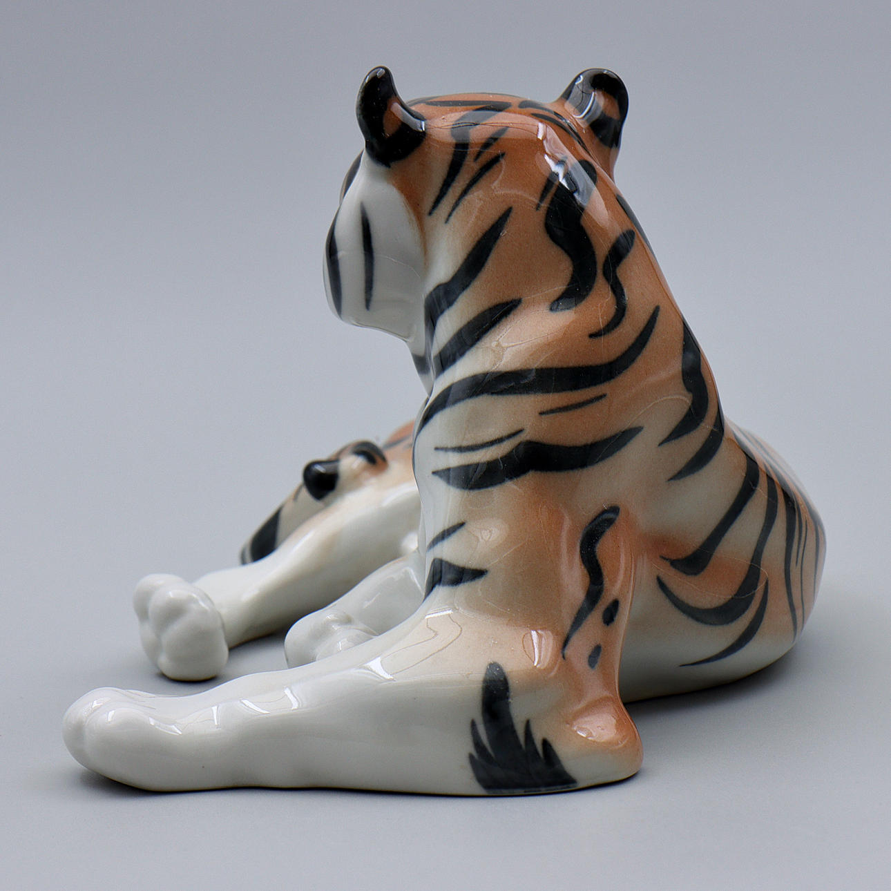 LOMONOSOV, LARGE FIGURINE “TIGER” PORCELAIN (29cm) MADE IN USSR