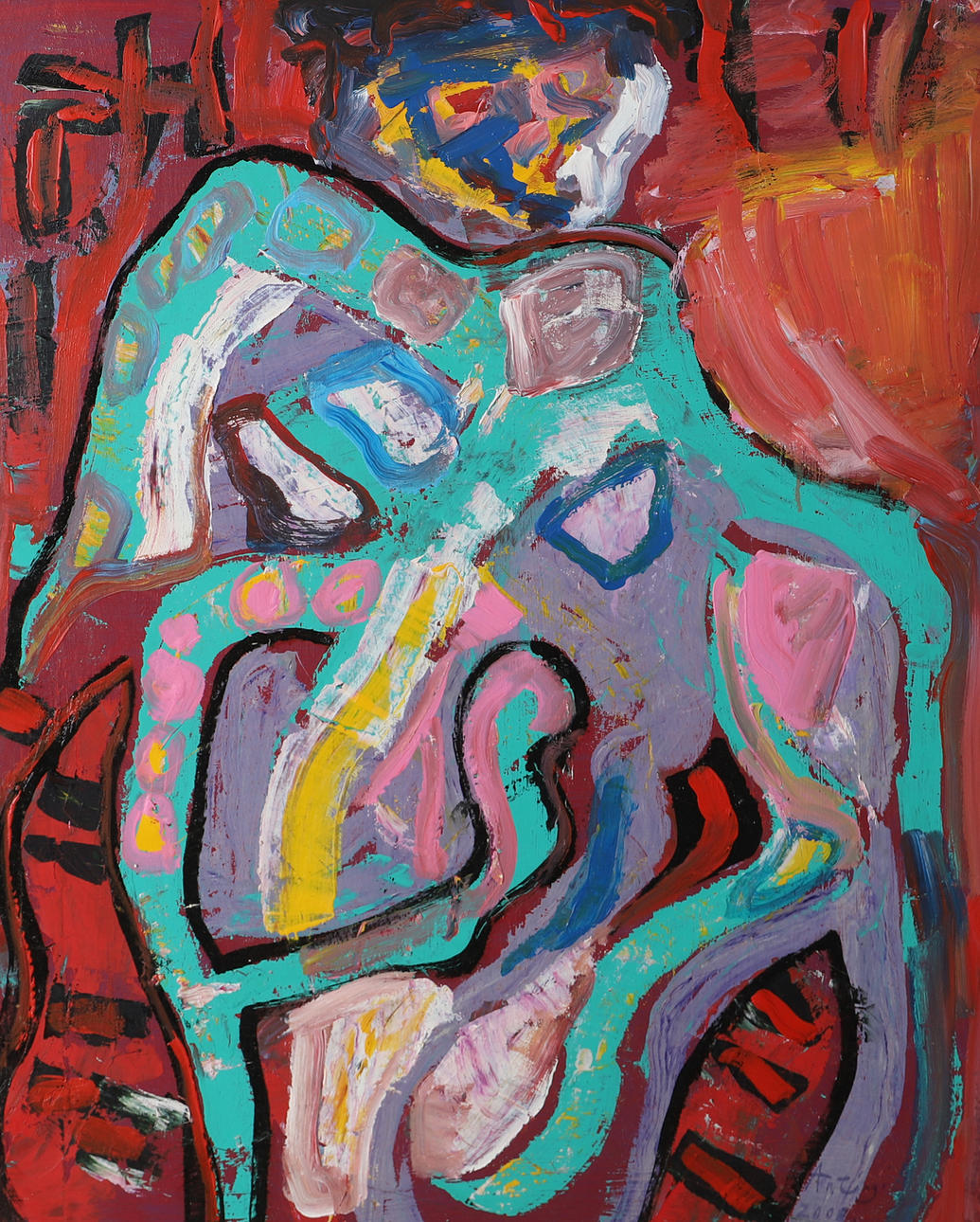 IMRE ANTONYI. Composition, oil on panel, signed Antonyi.