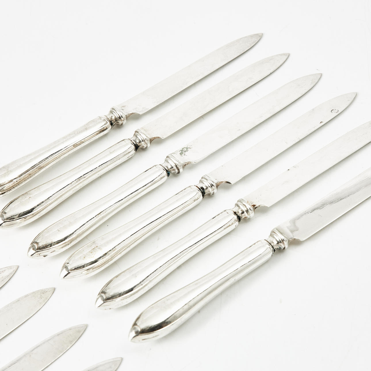 OTTO LARSSON. Fruit knives, 12 pcs., solid silver, model Swedish pointed, Landskrona 1919.