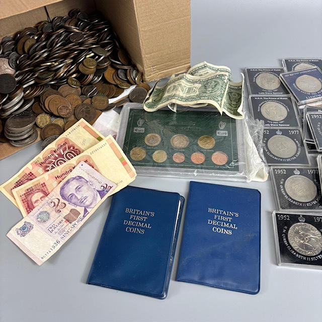 QUANTITY OF COINS AND BANK NOTES.