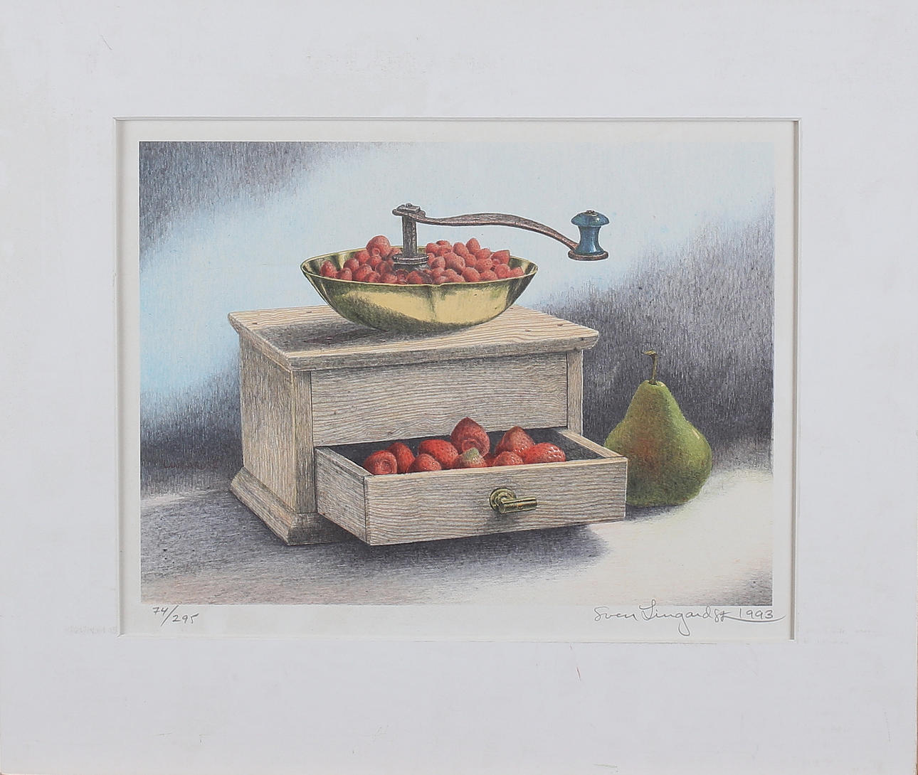 SVEN LINGARDSZ. Färglitografi, stilleben, signerad och daterad 1993 samt numrerad 74/295.