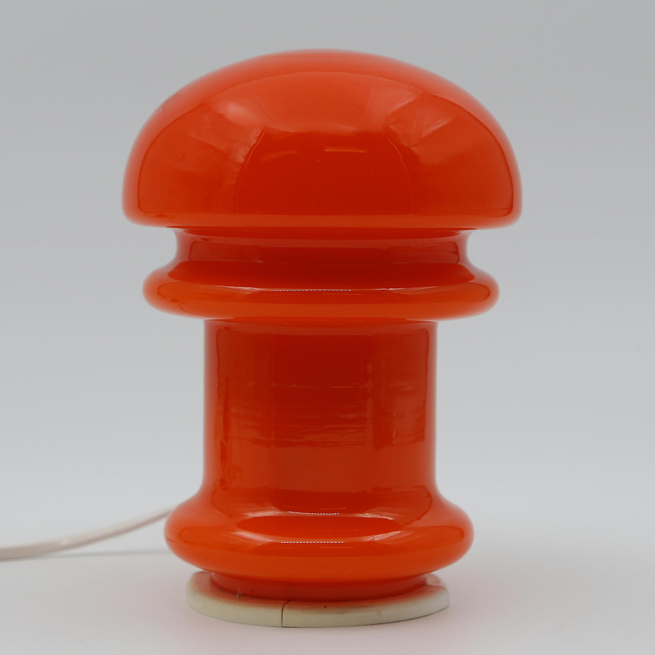 TABLE LAMP, ORANGE GLASS, 1960/1970.