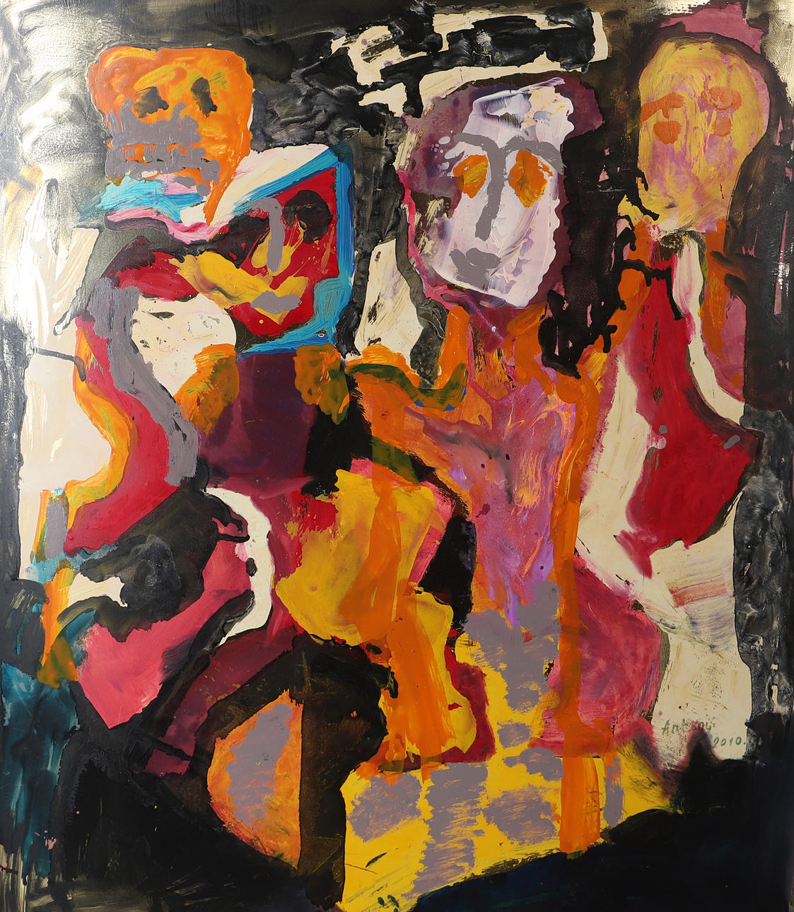 IMRE ANTONYI. Composition, oil on cardboard, signed Antonyi.