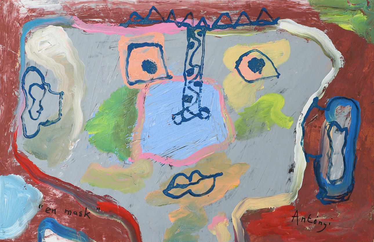 IMRE ANTONYI. A dragon, oil on panel, signed Antonyi.