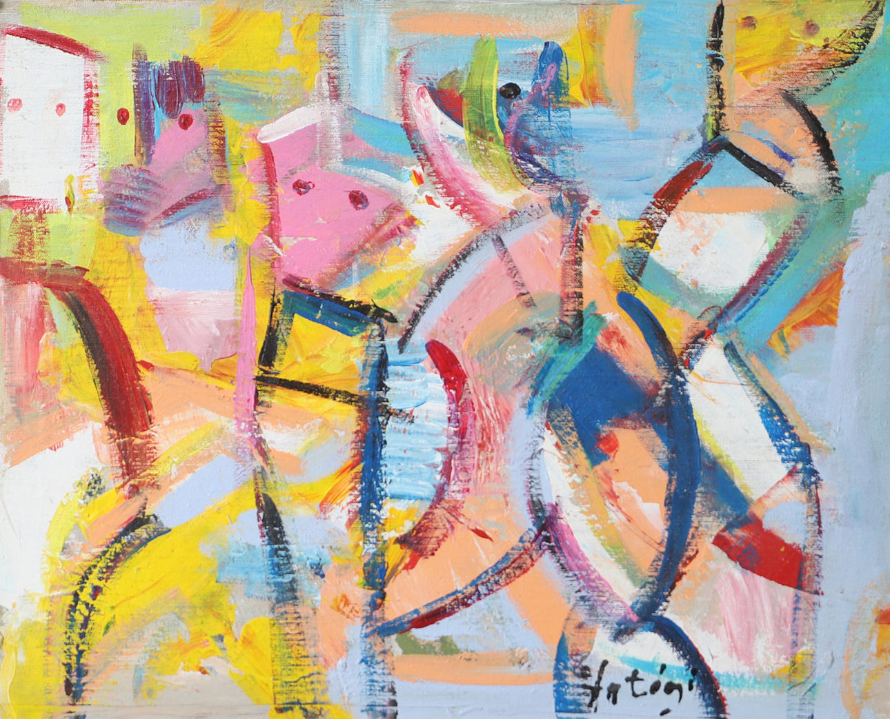 IMRE ANTONYI. Composition, oil on panel, signed Antonyi.