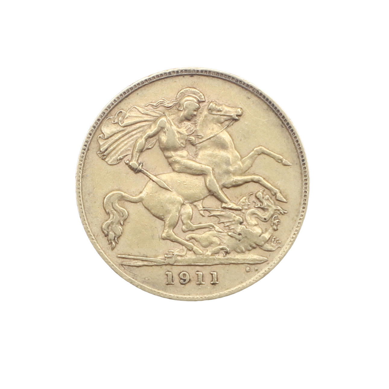 A 1911 GOLD HALF SOVEREIGN.