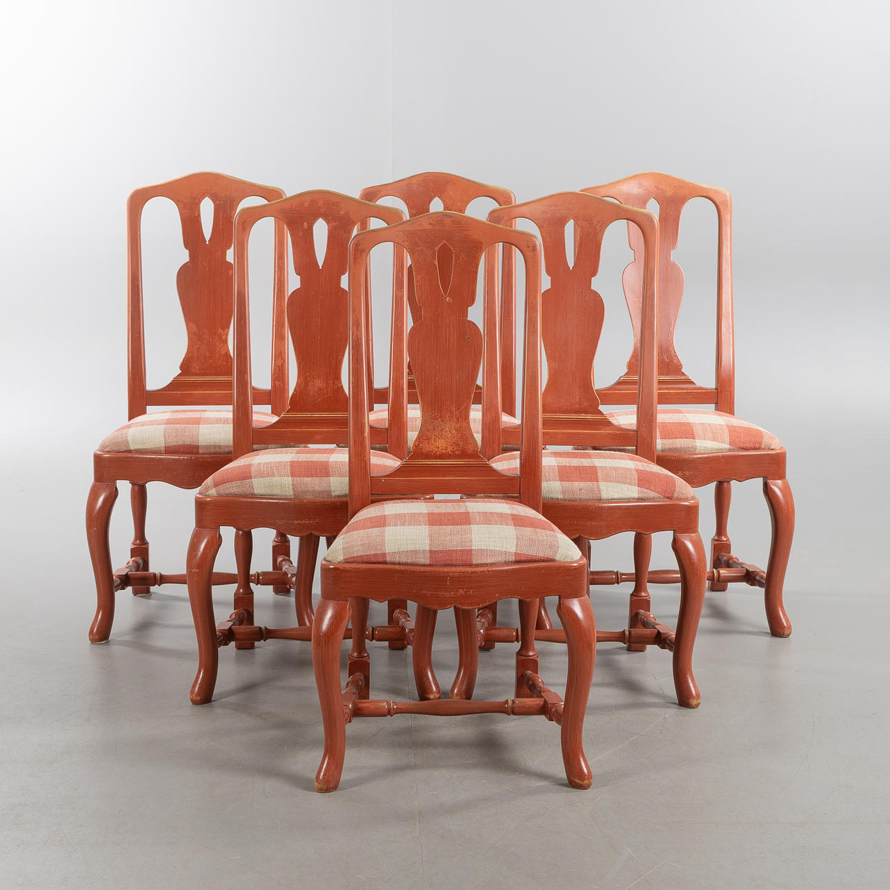 K.A. ROOS, chairs, 6 pcs, Rococo style.