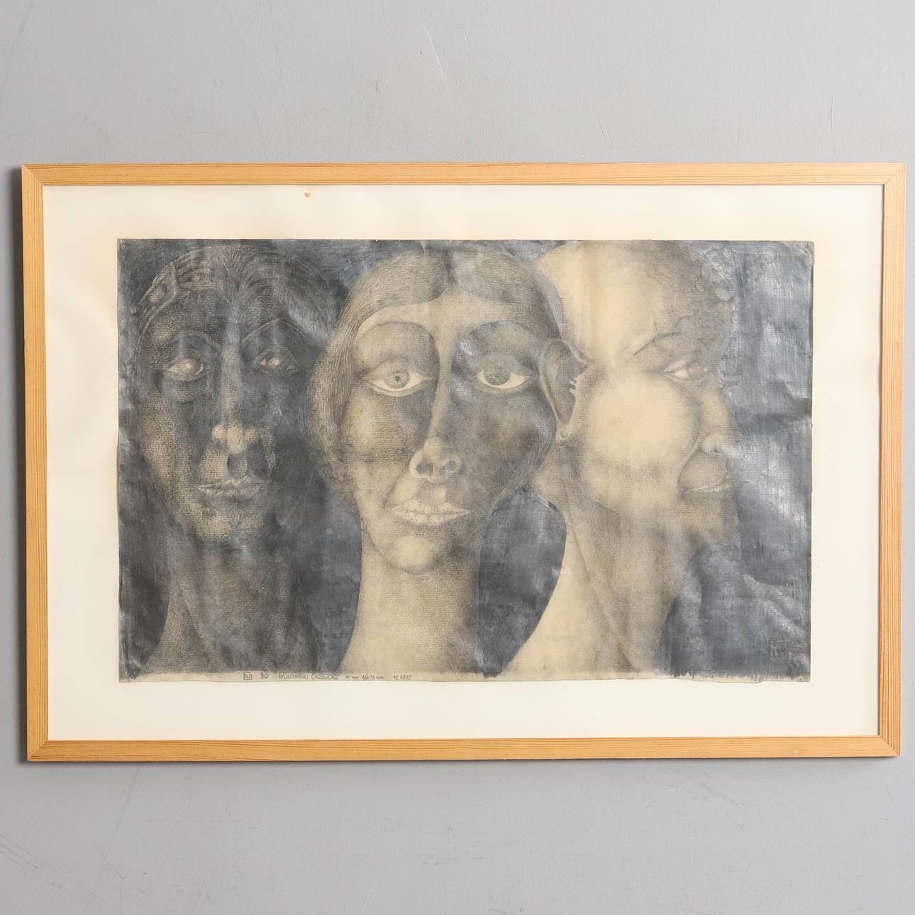 OIDENTIFIERAD KONSTNÄR. Mixed media, print and pencil, signed and dated -1972.