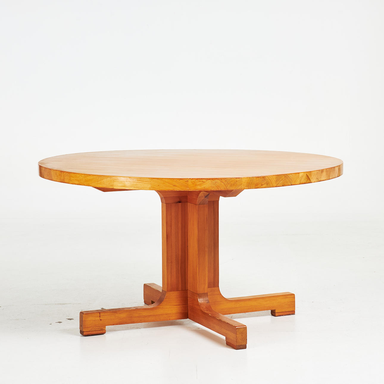 A dining table, circa 1970s, solid pine.
