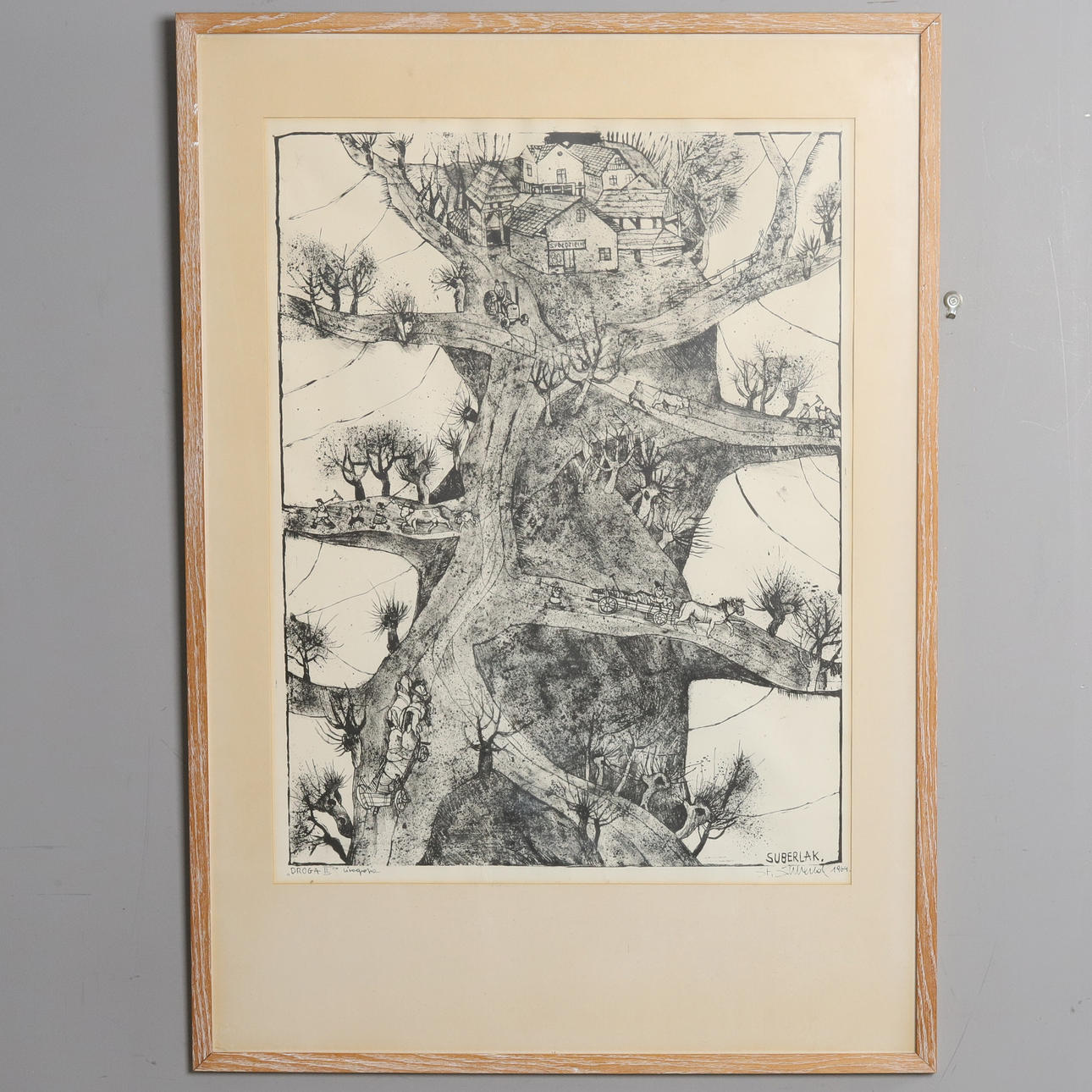 STEFAN SUBERLAK. Lithograph, “Droga II”, signed & dated 1964.