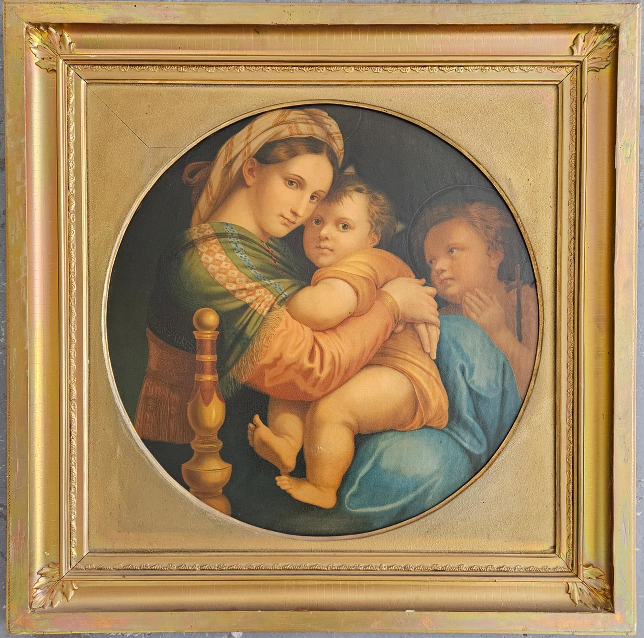 RAFAEL SANZIO. EFTER. "Madonna della Sedia". Tryck.