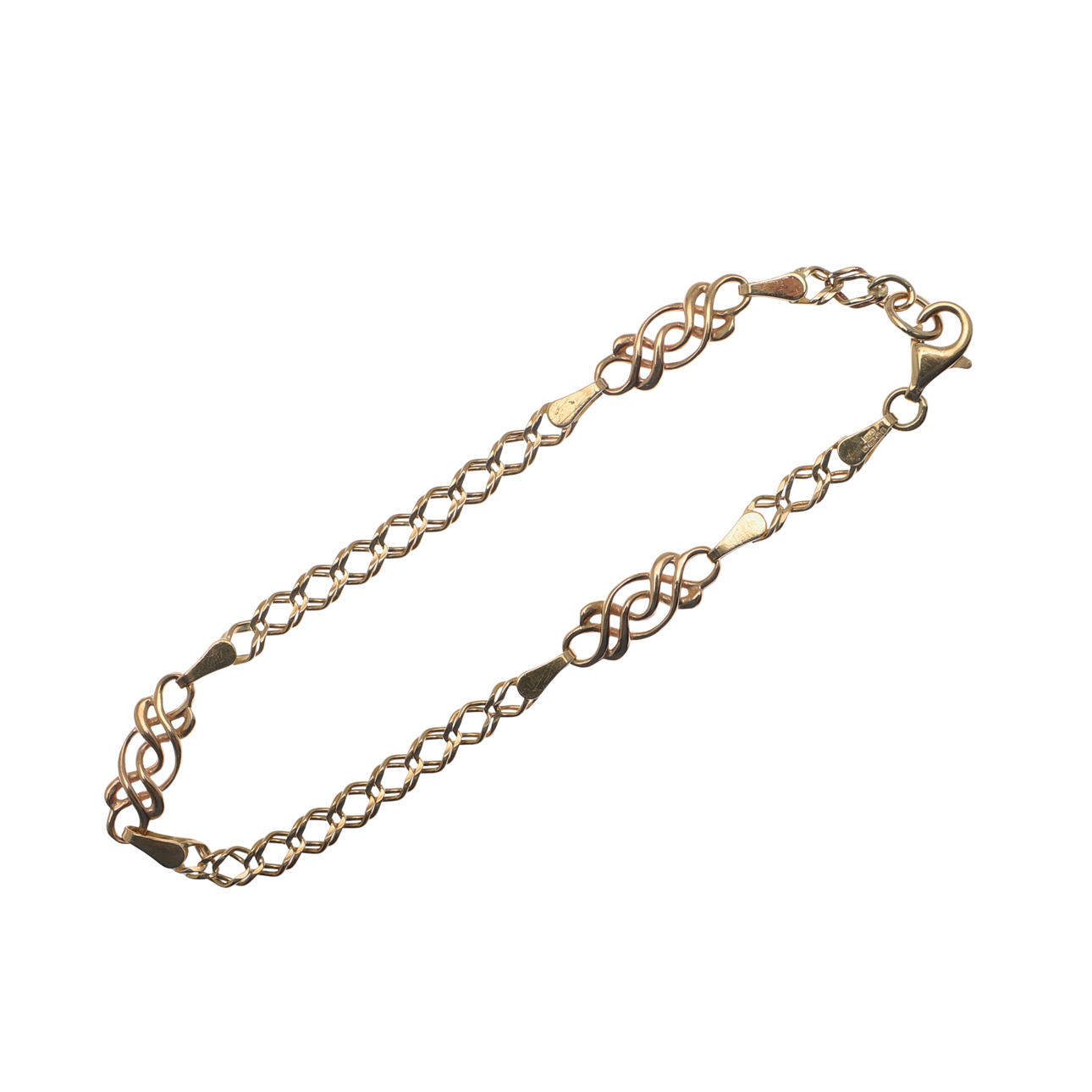 A 9CT GOLD BRACELET.