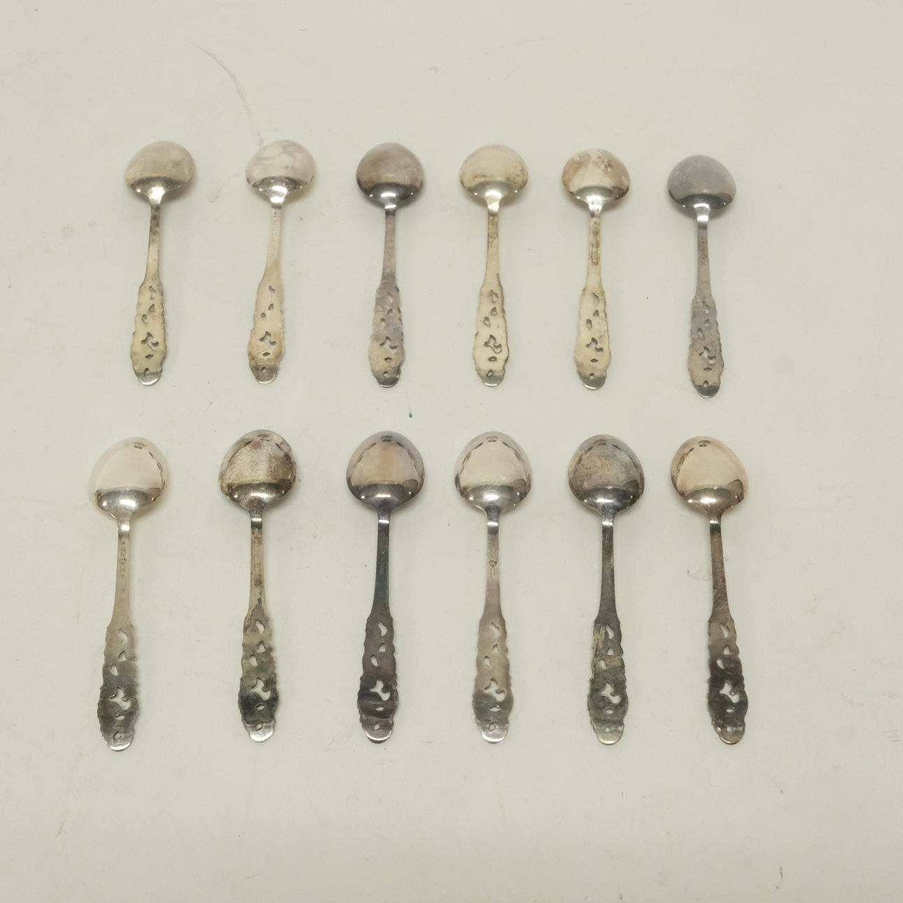 TWELVE SPOONS, SILVER.