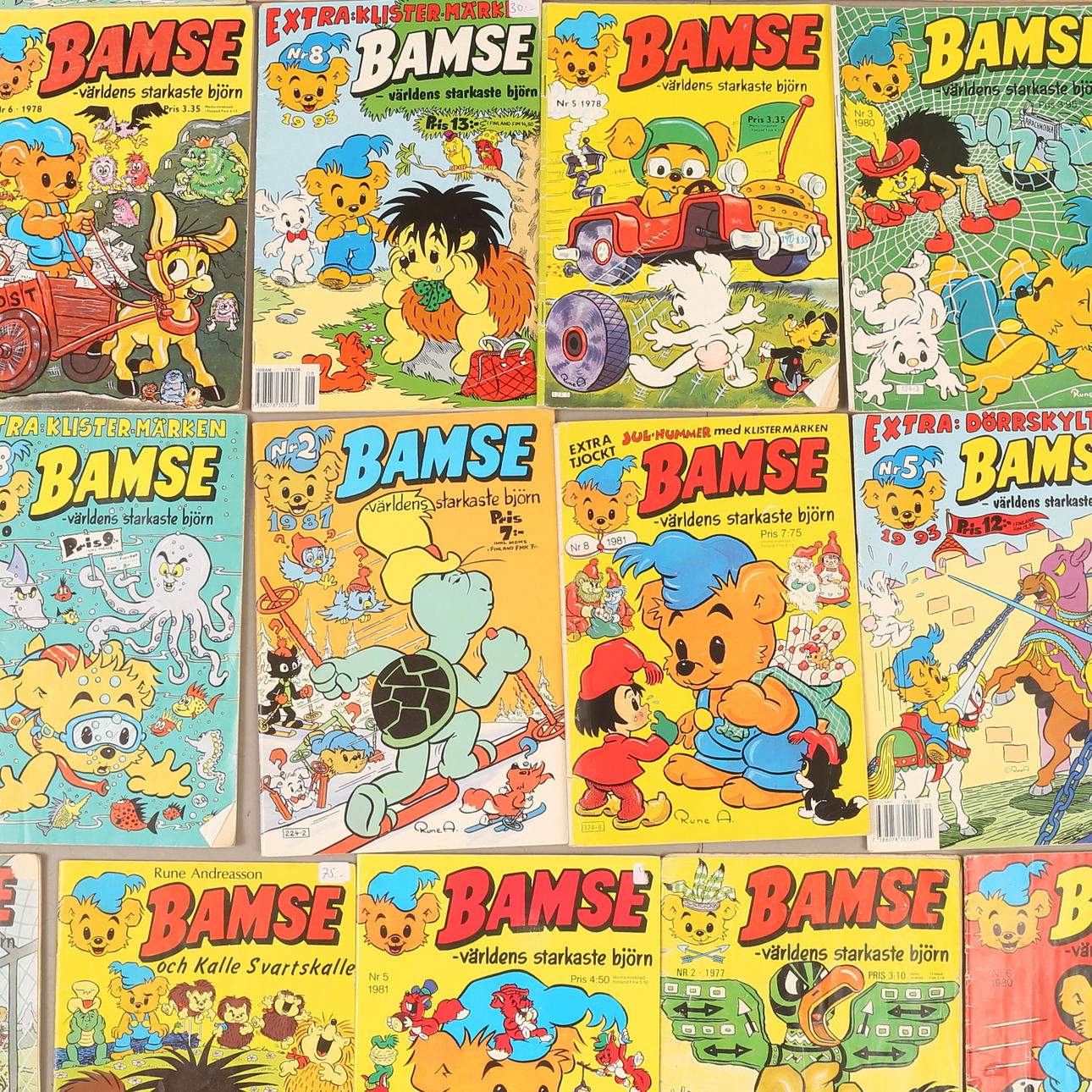 SERIETIDNINGAR, 17 stycken, Bamse.