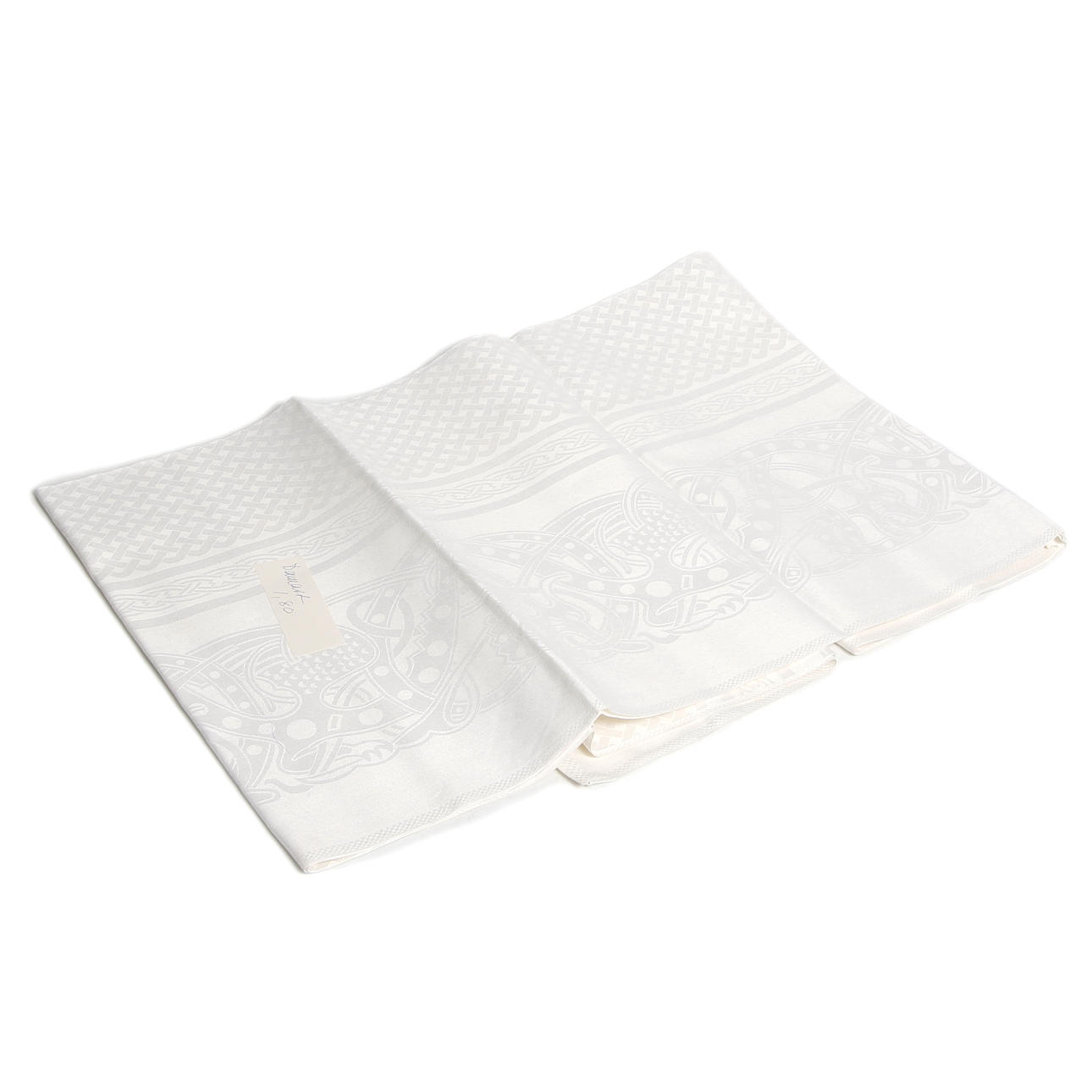 SIGNE SOHLMAN. Efter, duk, linnedamast, "Drakmönstret", Almedahls väveri. 1900-tal, ca 180 x 130 cm.