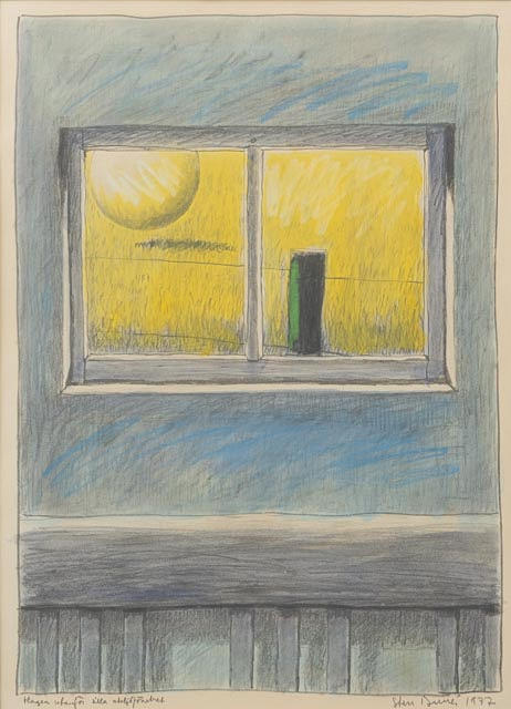 STEN DUNÉR. “Hagen utafnör small atelier window”, lithograph, signed.