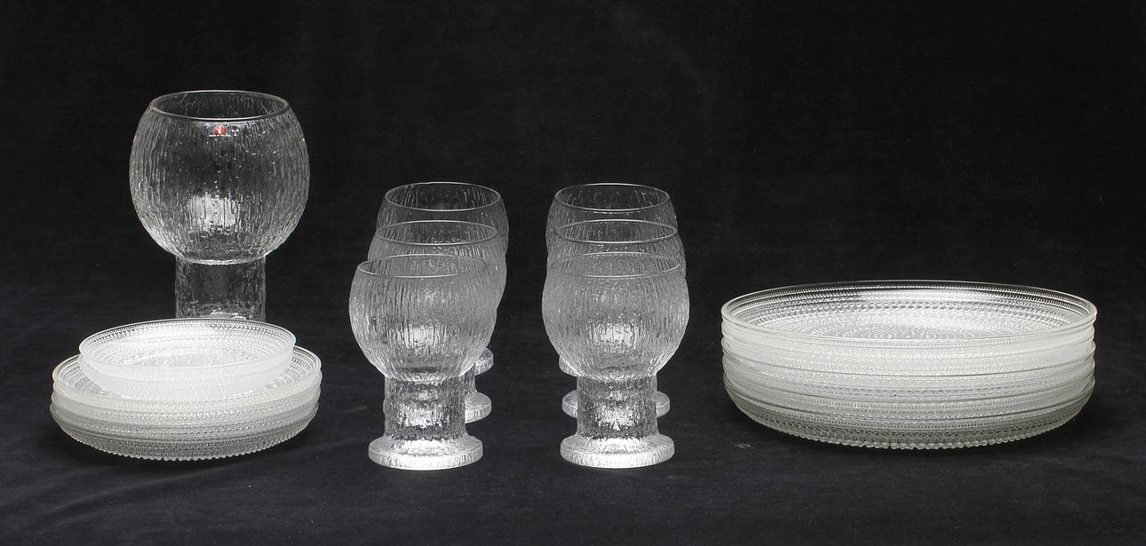 SERVISDELAR, 18 delar, glas, Iittala, Finland.