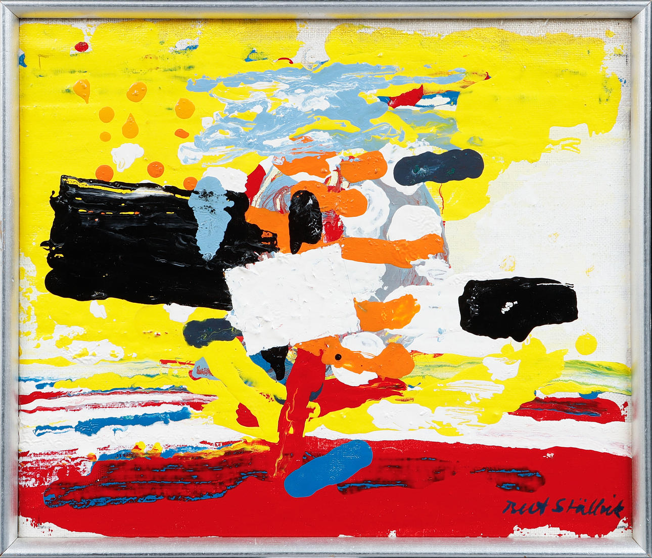 BERT STÄLLVIK. Composition, acrylic on canvas, signed.