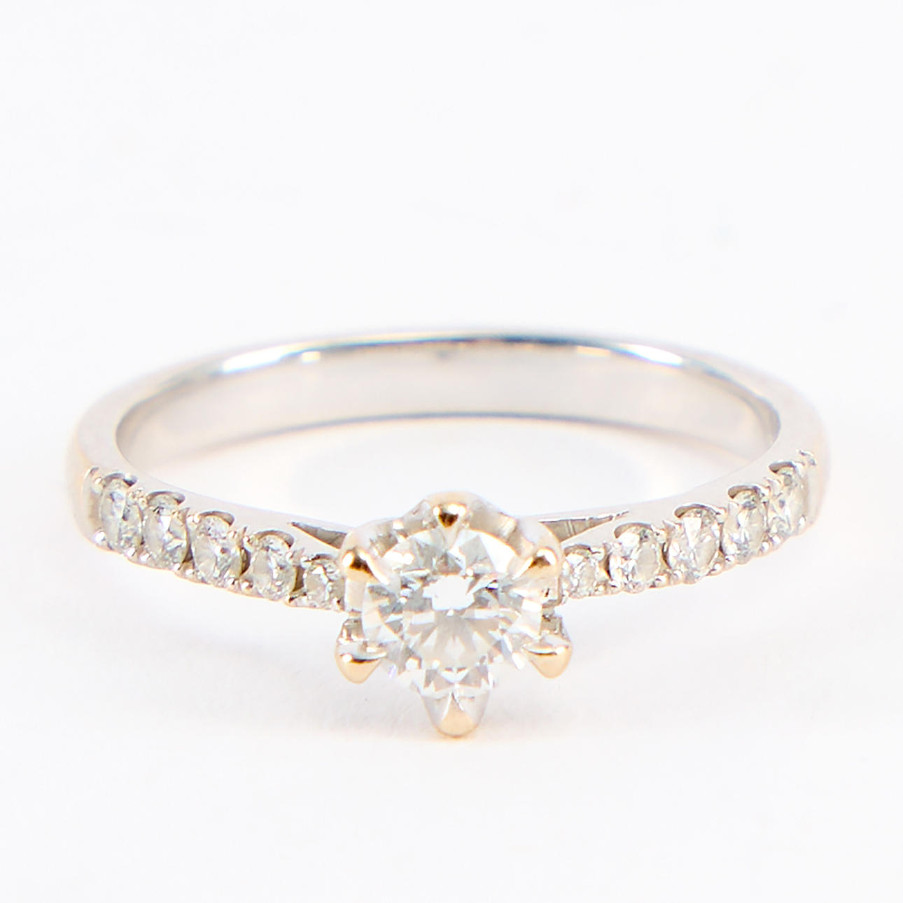 SOLITAIRE RING, white gold 18K with diamonds.