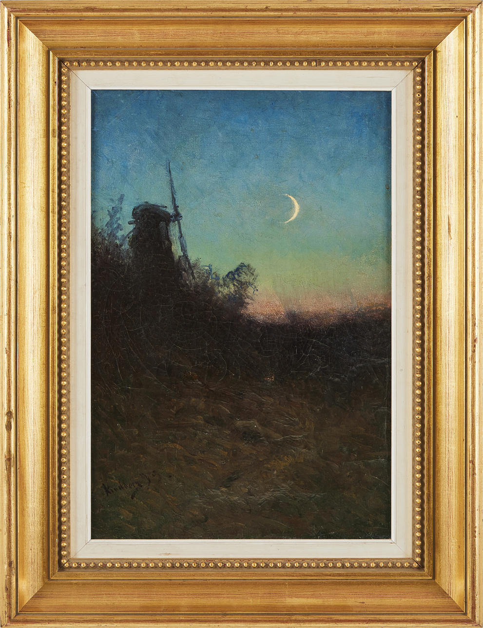JOHAN KINDBORG. Twilight landscape, oil on canvas, signed, dated -99.