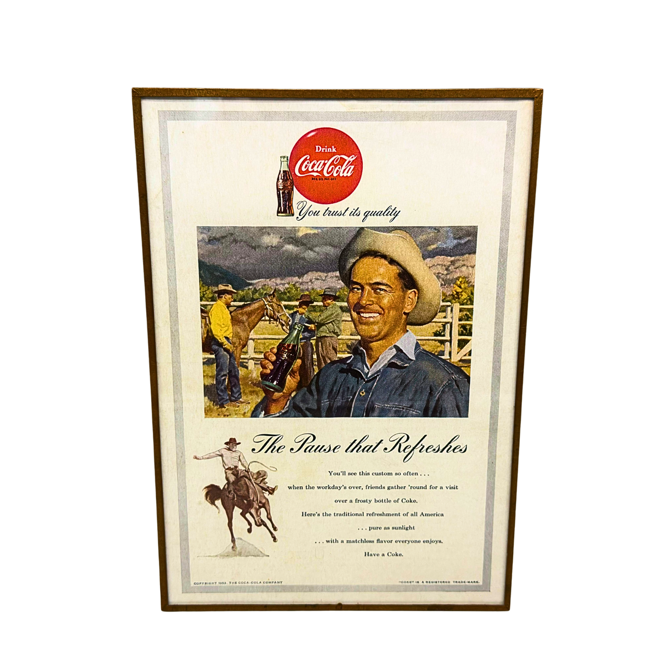 COCA-COLA ADVERTISING SIGN FROM 1953.