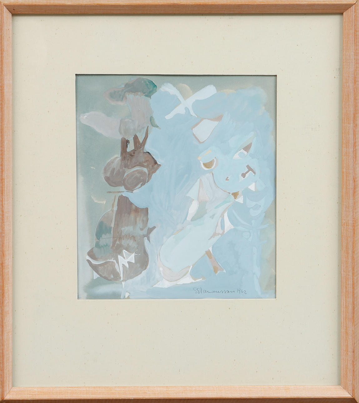 SVEN-ERIK JOHANSSON. Composition, gouache, signed and dated 1962.