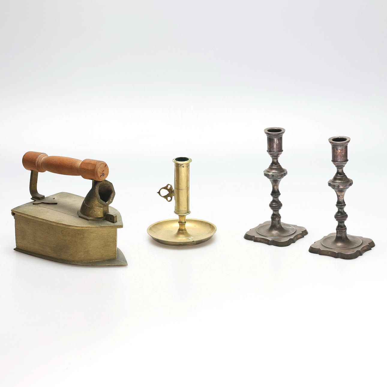 CANDLESTICKS, 1pc, brass, 2pcs, nickel silver, iron brass.