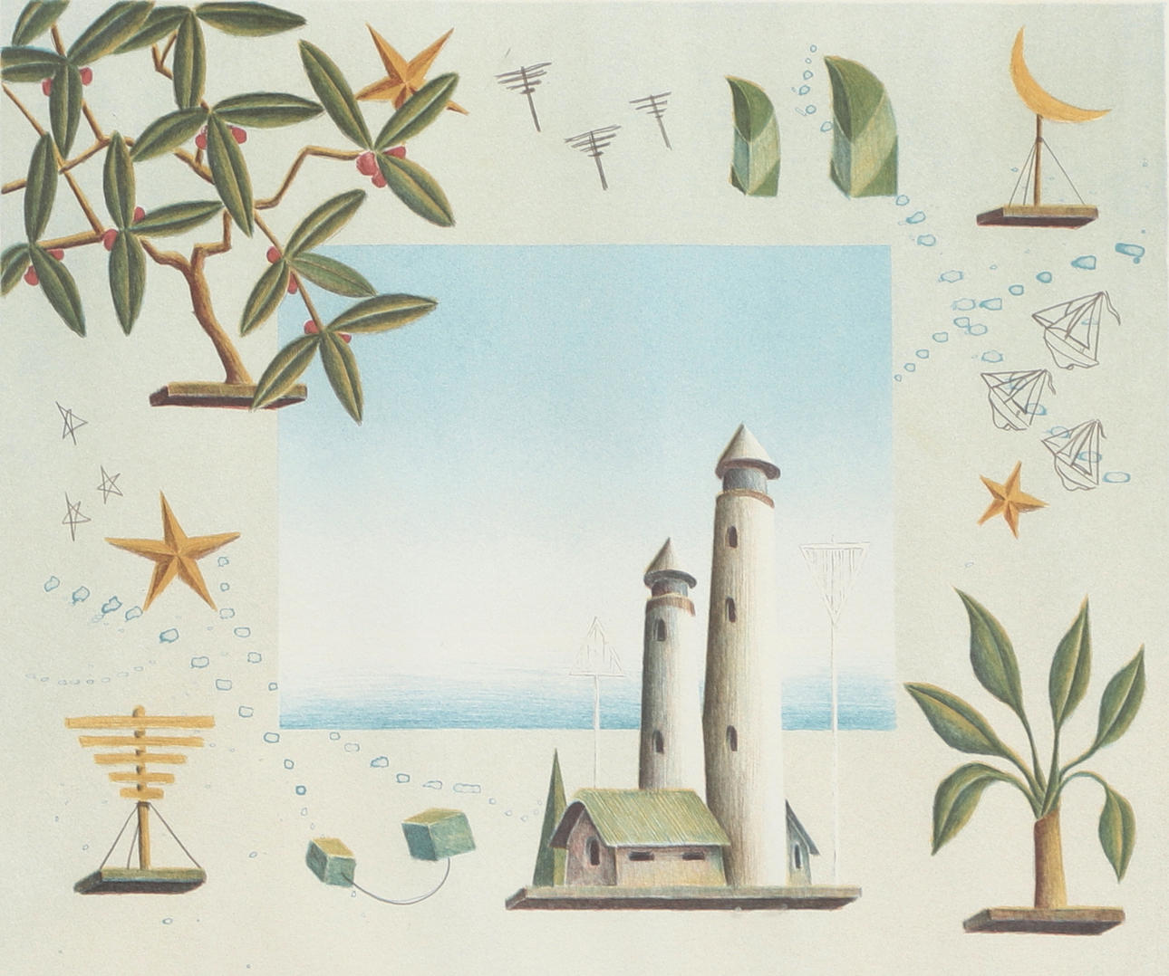 BO CRONQVIST. Lithograph in colours, Composition, signed, numbered 52/125.