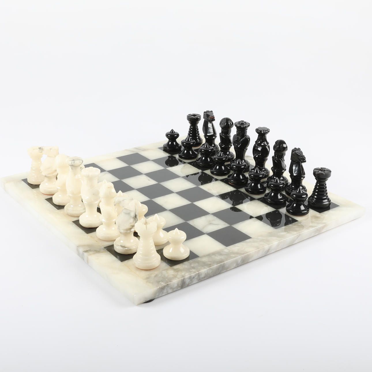 A 20th-century onyx stone chess board.