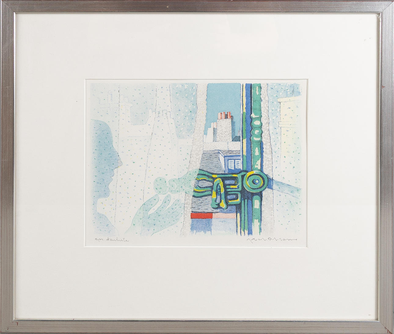 AXEL OLSON. Lithograph, signed.