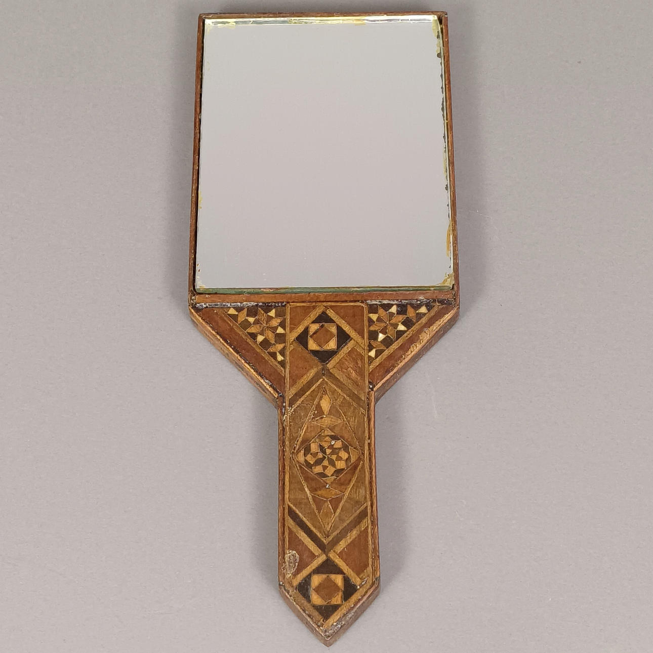 HAND MIRROR - rectangular mirror with handle.