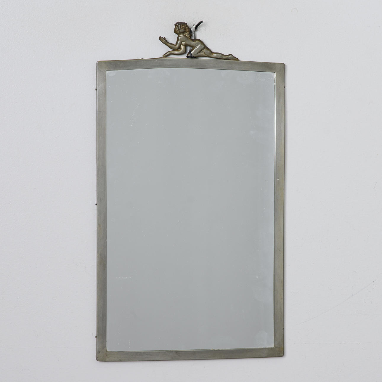 MIRROR, pewter, Art Deco, 1930s.