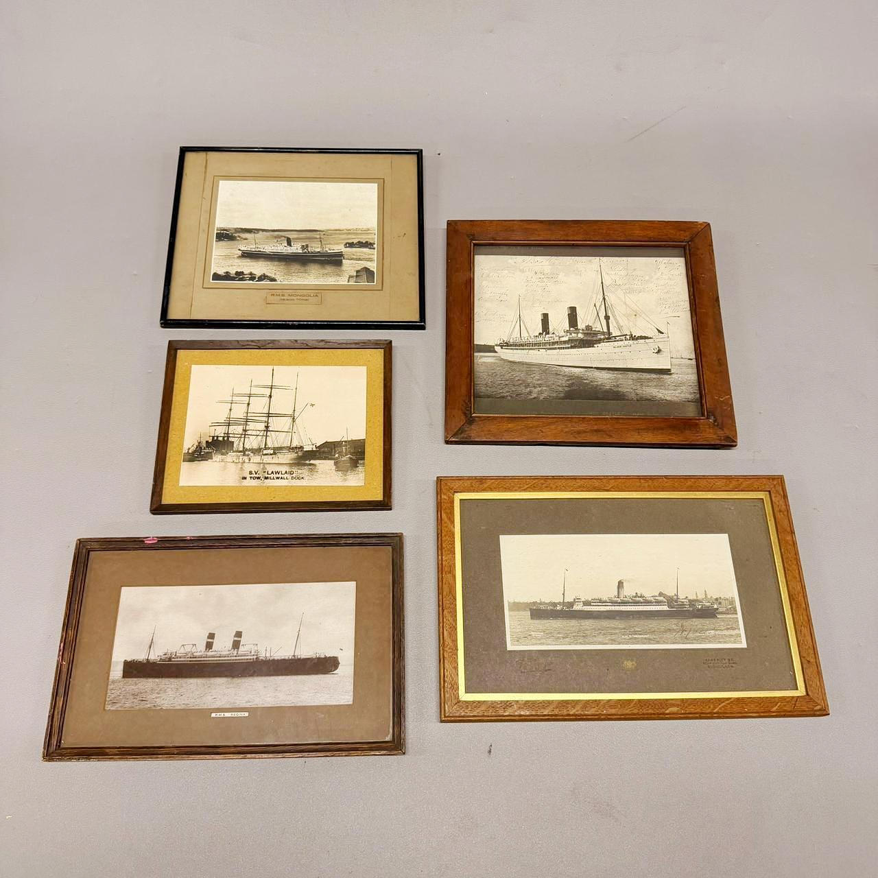 FIVE SHIPPING RELATED PICTURES. Art - Paintings - Auctionet