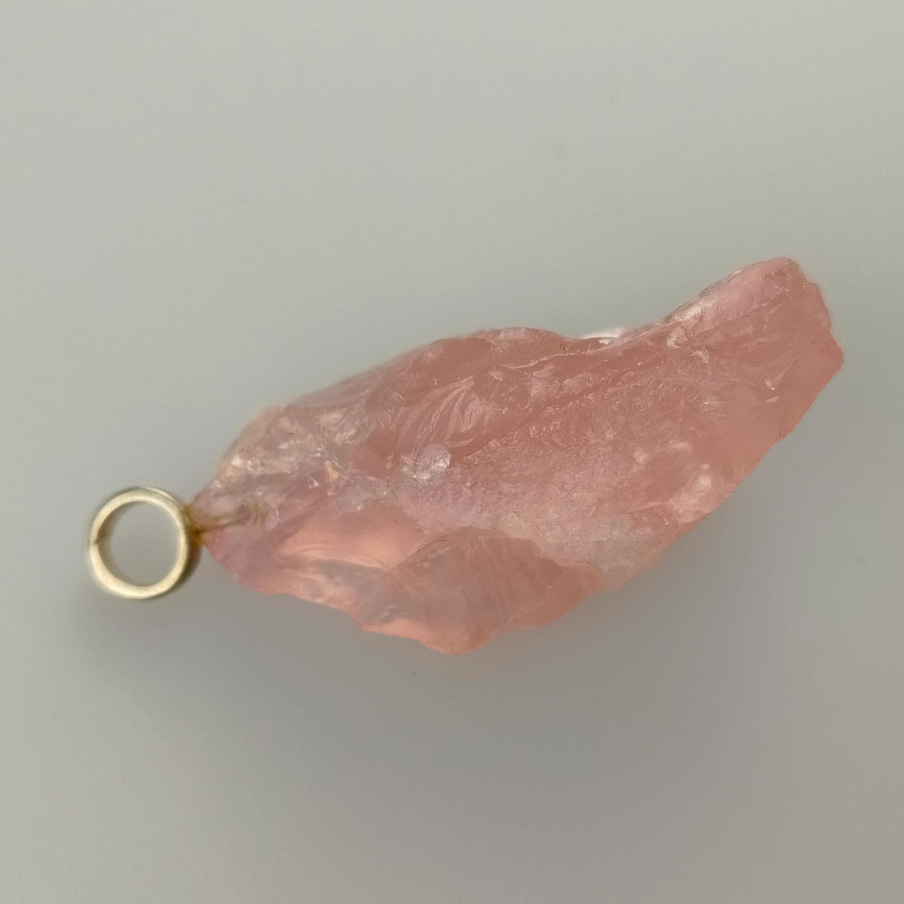 ROSE QUARTZ PENDANT - Sterling silver loop.