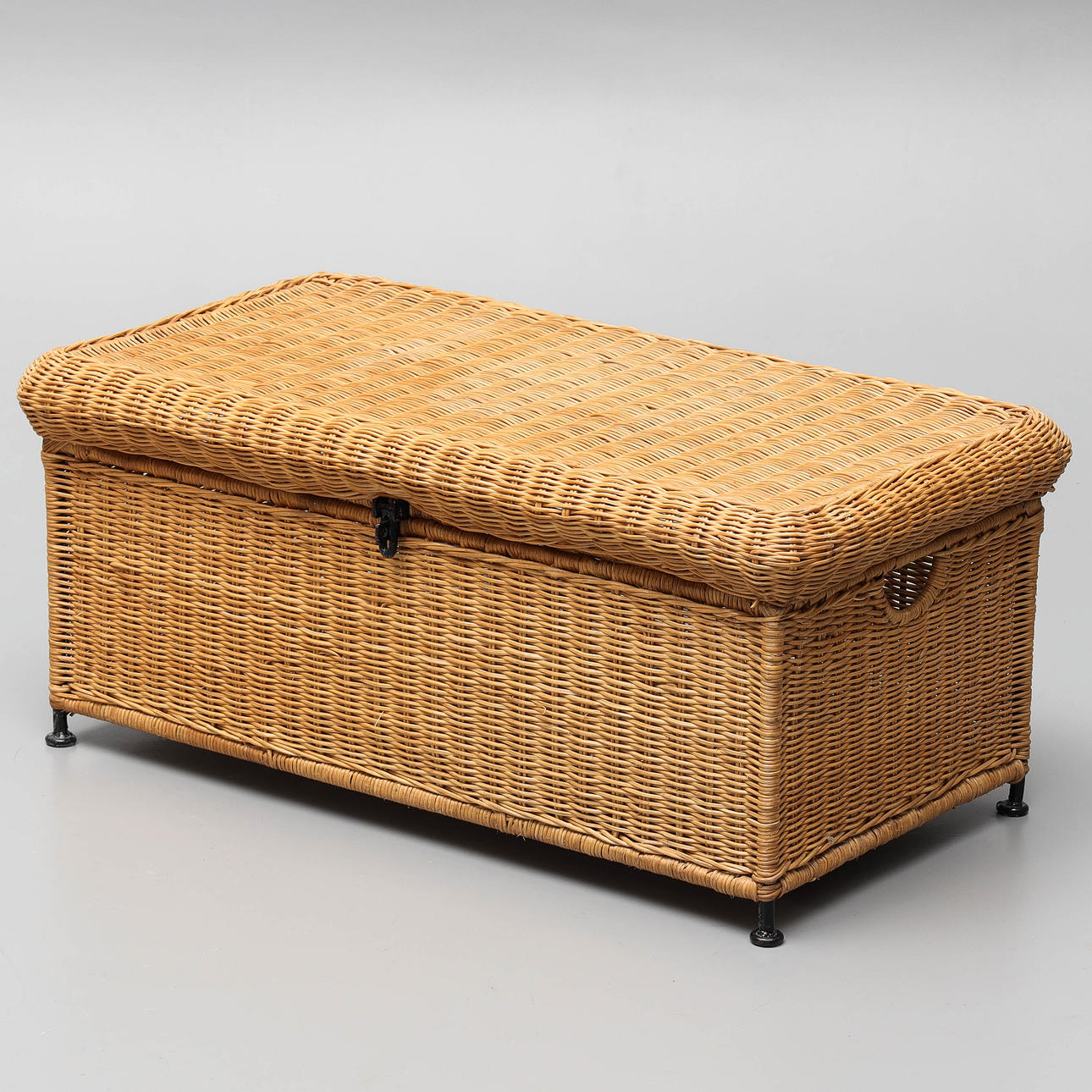 A 20th century wicker rattan chest.