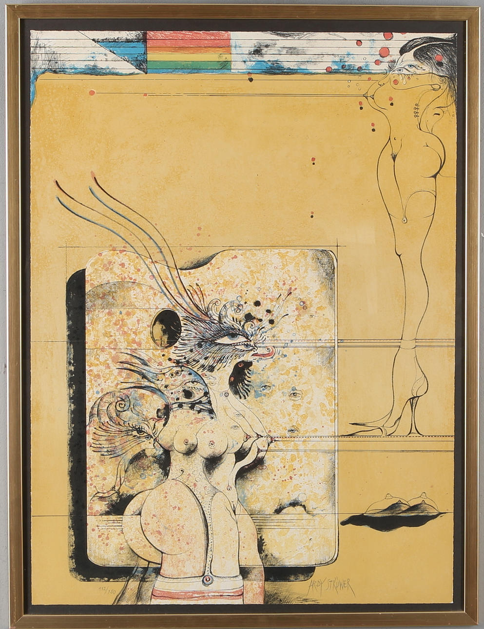 ARDY STRÜWER. Komposition, färglitografi, signerad och numrerad 112/150.