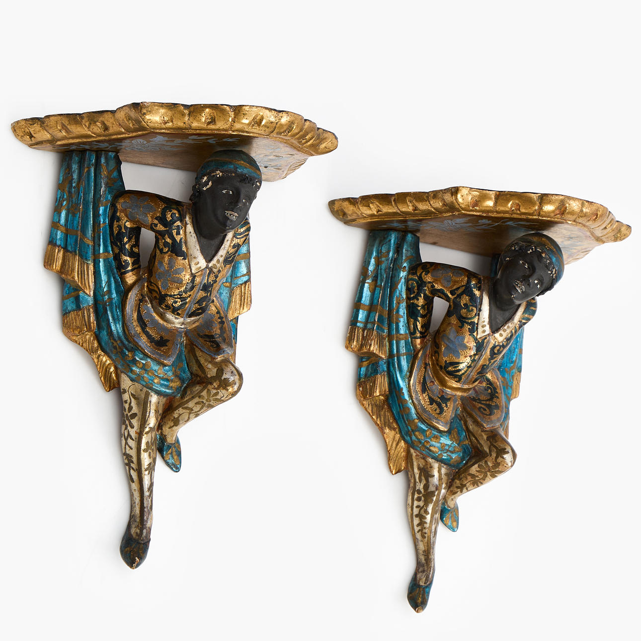 CONSOLES, 1 pair, circa 1900.