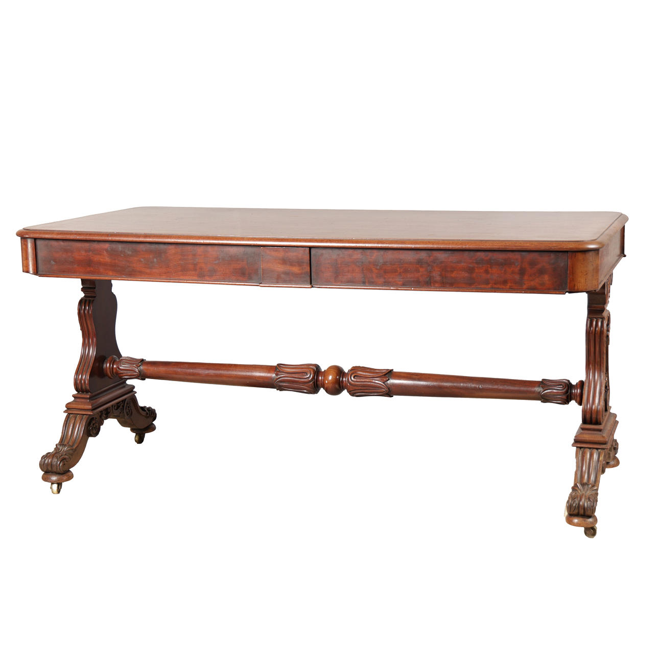 A WILLIAM IV MAHOGANY LIBRARY TABLE.