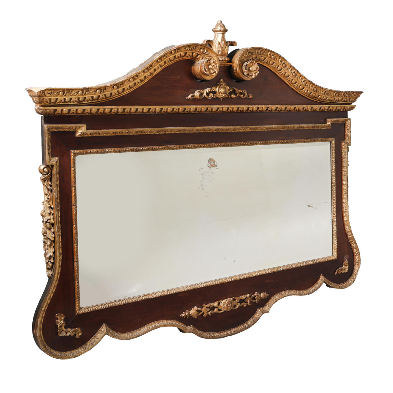 A 19TH CENTURY WILLIAM KENT STYLE MIRROR.