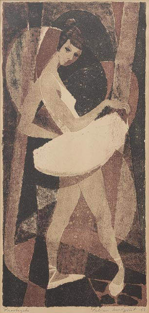 FABIAN LUNDQVIST. Dansös, lithograph, sample print, signed and dated -58.