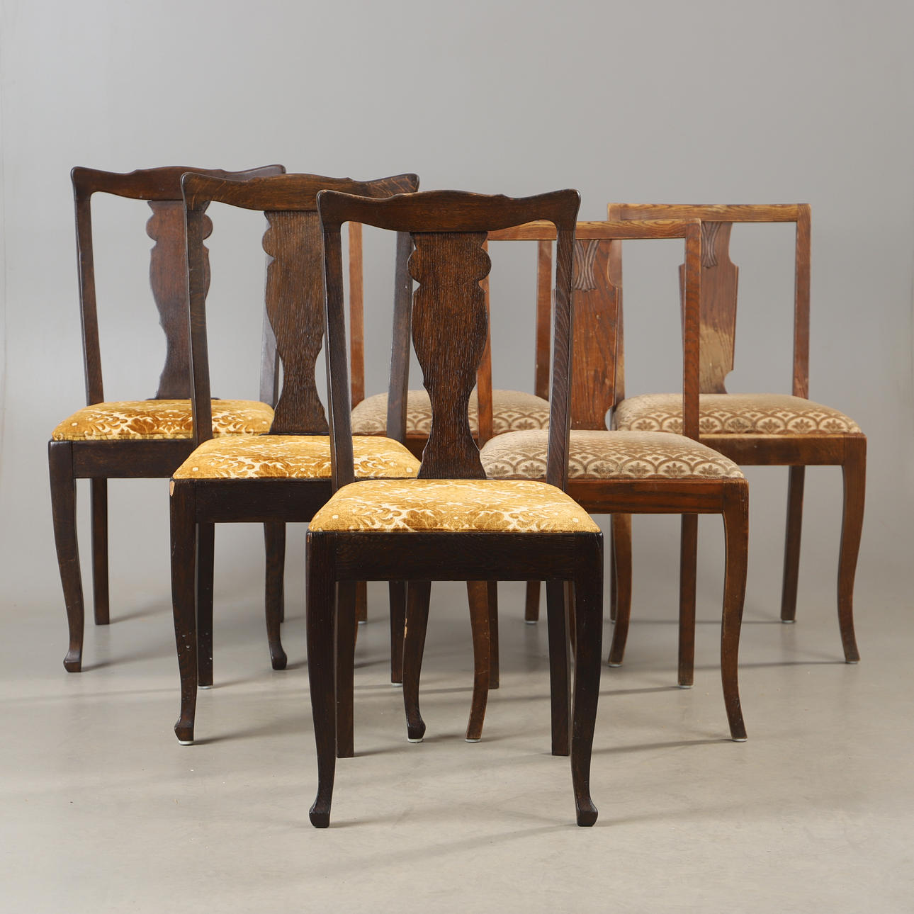 STOLAR, 6 stycken, ek, 1900-talets första hälft.