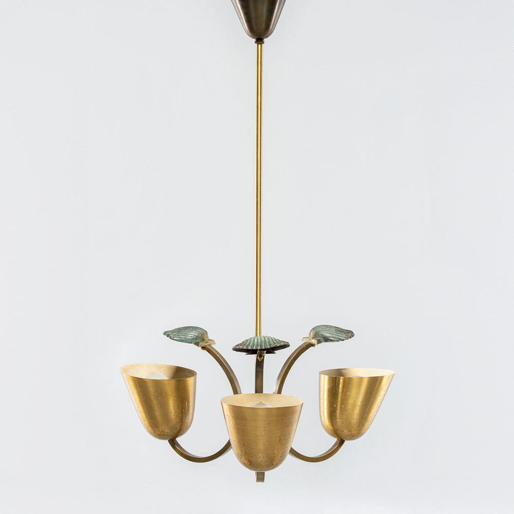 TAKLAMPA, art déco, Swedish Modern, mässing och koppar, Skandinavien, 1930-tal.