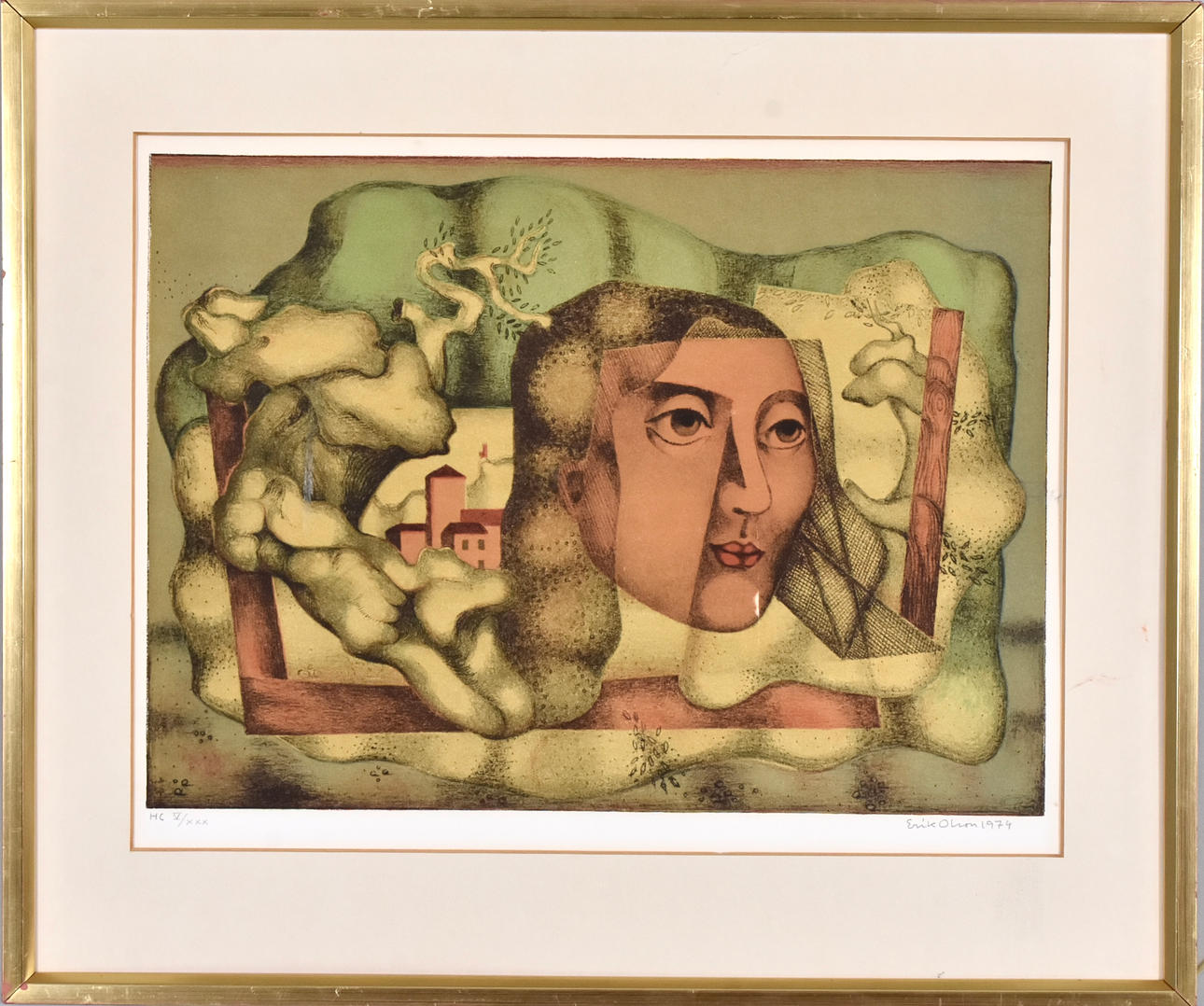 ERIK OLSON. Color lithography.